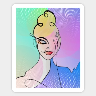 Vibrant Female Portrait Sticker